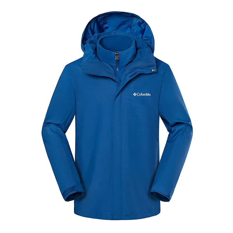 Columbia Waterproof, Windproof, Abrasion Resistant, Water Repellent Windbreaker Jacket Men's Blue