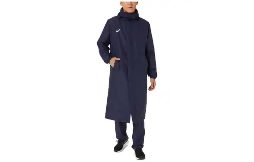 ASICS Coats Men's Marine Blue Hooded Moderate