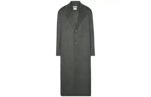 Bottega Veneta Coats Men's Dark Gray Lapel Moderate Straight Fit