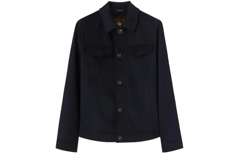 Loro Piana Jackets Men's Marine Blue Lapel Moderate Other