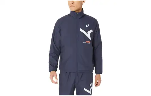 ASICS A I M WIND BREAKER Jackets Men's Midnight Blue Turtleneck Moderate Other