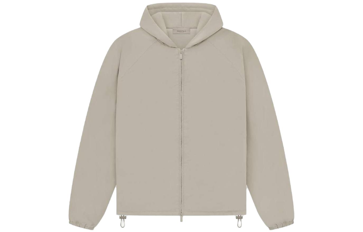 Fear of God Essentials Drop2 SS23 Essentials Fullzip Jacket Seal Solid Color Logo Zipper Hooded Velvet Casual Jacket American Heavy Cotton Clothes Men's Seal Gray