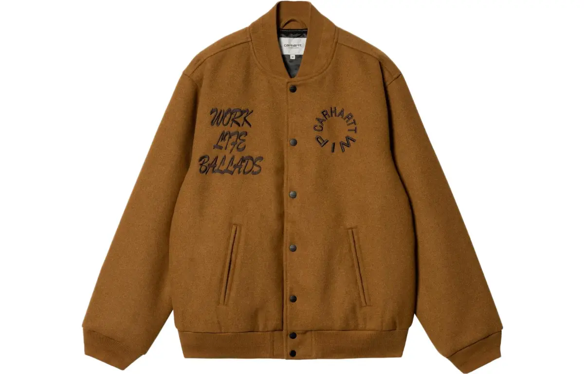 Carhartt WIP Logo Embroidered Varsity Bomber Jacket