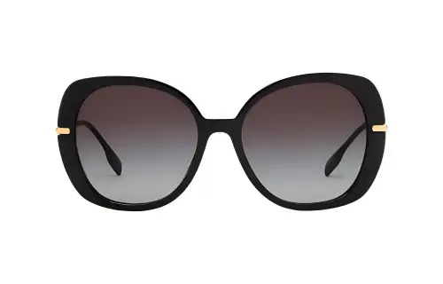 Burberry Acetate Irregular Shape Sunglasses Women's Black