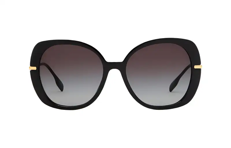 Burberry Acetate Irregular Shape Sunglasses Women's Black