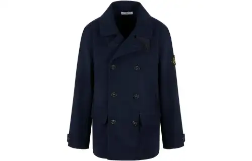 STONE ISLAND Logo Patch Double Breasted Jacket