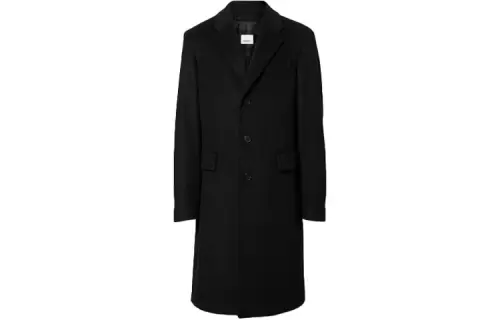 Burberry Coats Men's Black Suit Collar Moderate