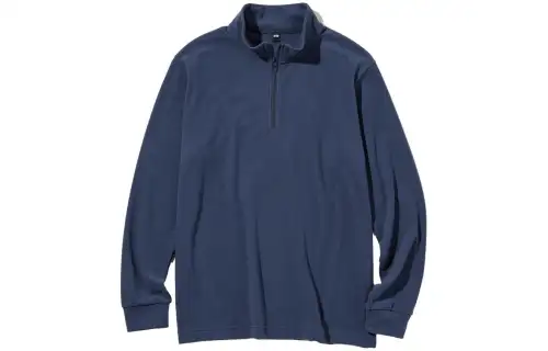 UNIQLO Velvet Jackets Unisex Blue Half Turtleneck Moderate
