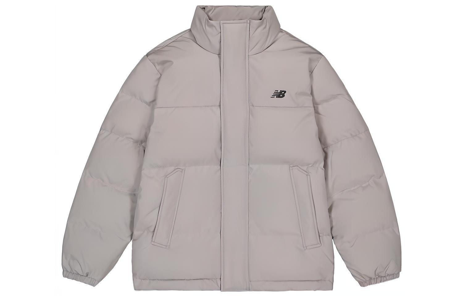 Куртка New Balance с воротником-стойкой (серая)
