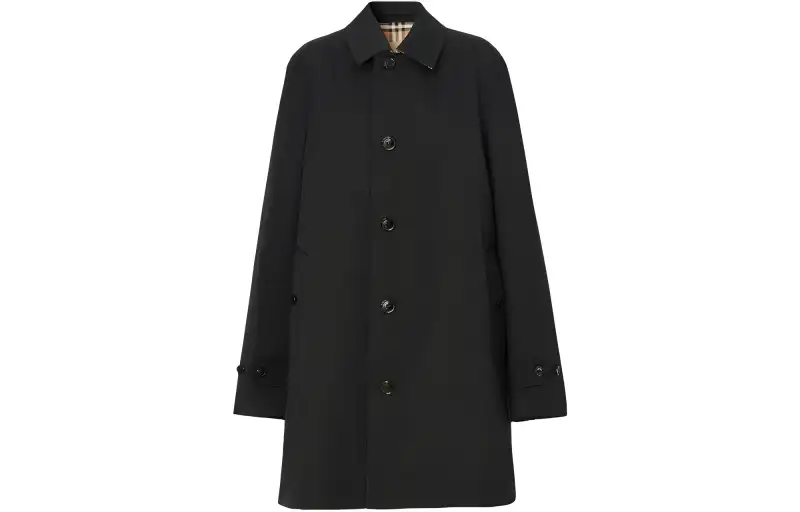Burberry Coats Men's Black Lapel Moderate Straight Fit