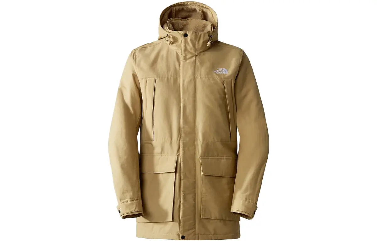 THE NORTH FACE Puffer Jackets Men's Khaki Detachable Hood Moderate Parka Puffer Jacket