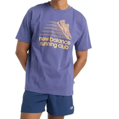 New Balance Running Club T Shirt Men's Athletics Running Club T Shirt | Blue