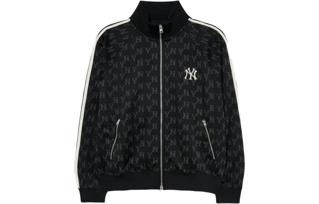 MLB Jackets Unisex Black Stand Collar Moderate Straight Fit