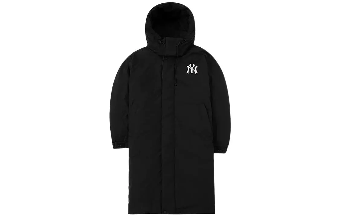 MLB Down Jackets Unisex Black Hooded Moderate Down Coat