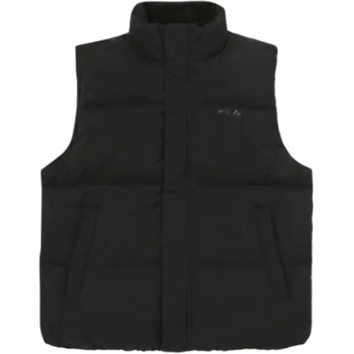 FILA Vests Unisex Black Stand Collar Thickened Other