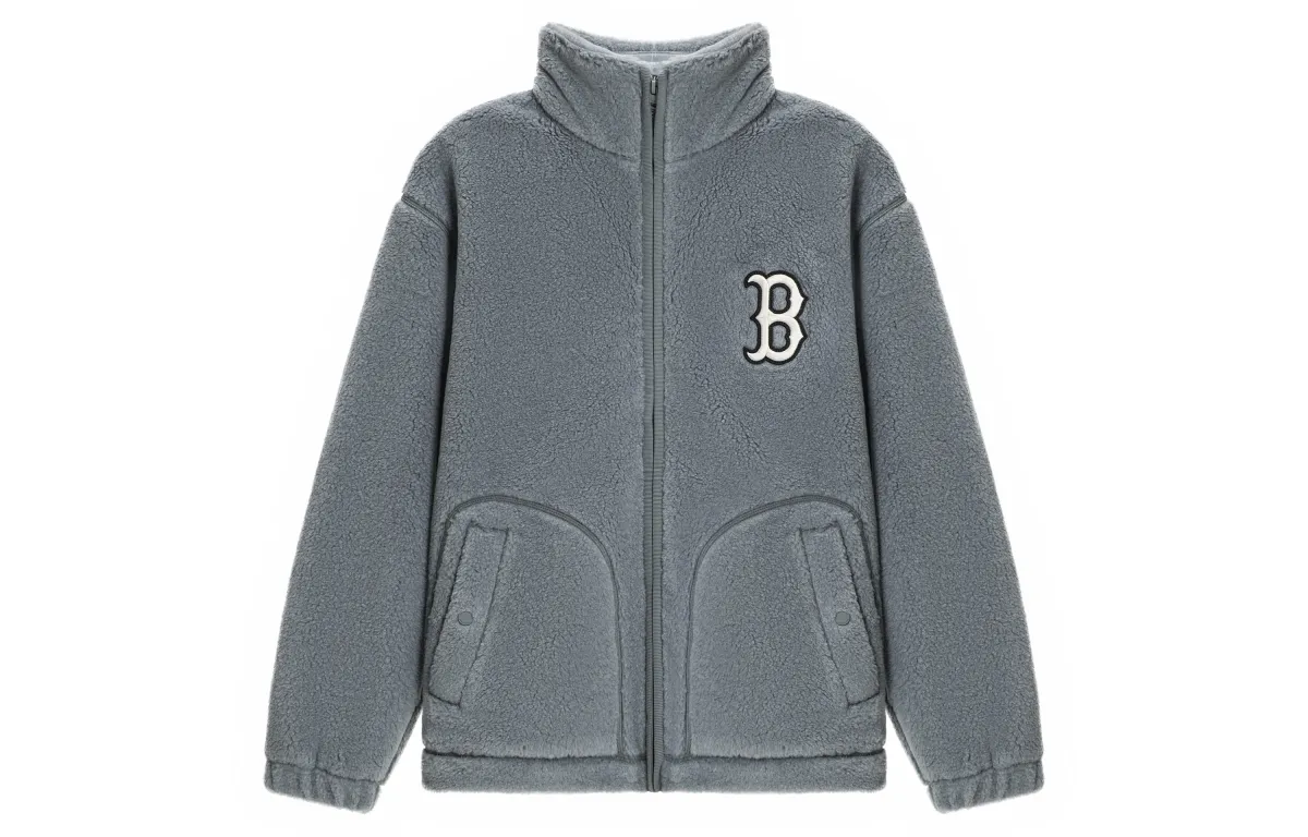 MLB Velvet Jackets Unisex Gray Stand Collar Moderate