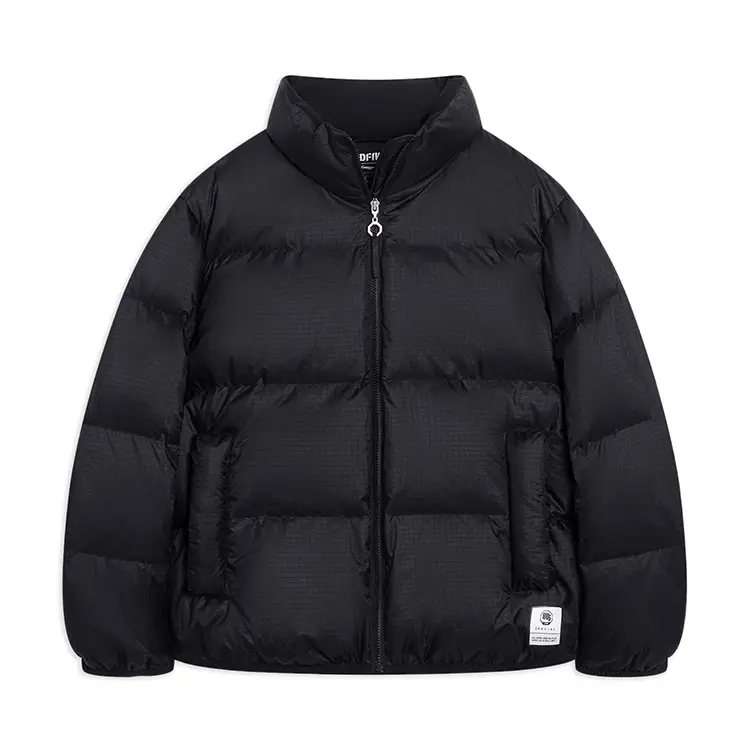 Li Ning Down Jackets Men's Black Stand Collar Moderate Quilted Down Jacket