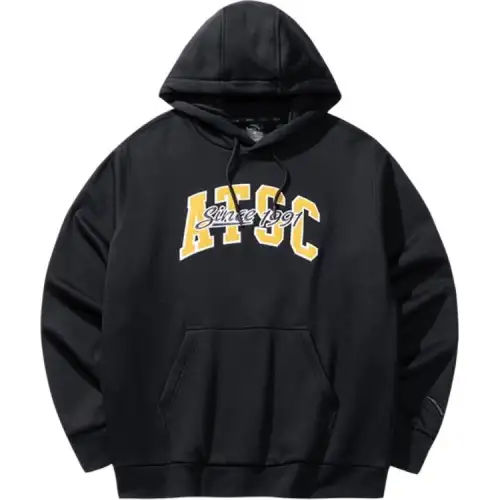 Anta Life Collection Comfortable Casual Minimalist Style Hooded Loose Fit Letter Print Fleece Lined Sweatshirt Men's