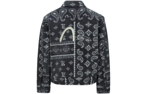 EVISU Jackets Men's Charcoal Gray Lapel Moderate Other
