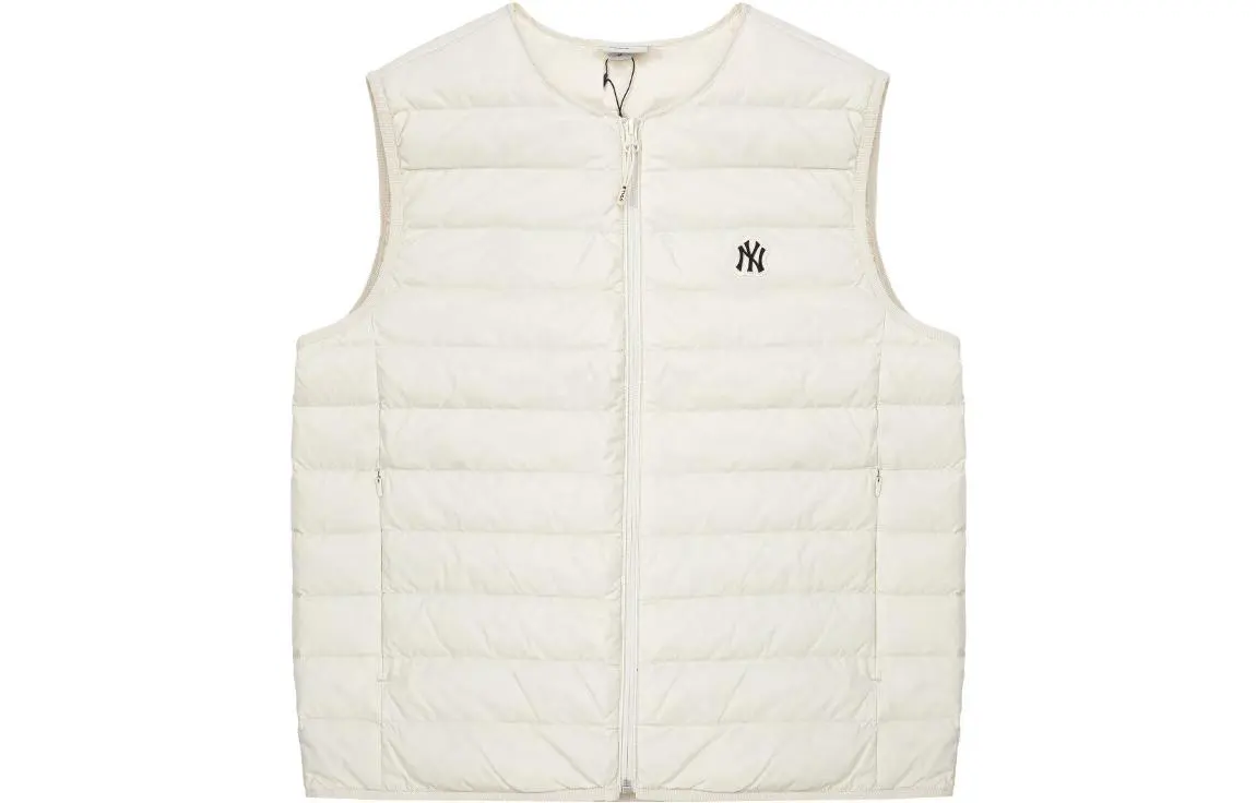 MLB New York Yankees Down Vests Unisex Beige Moderate