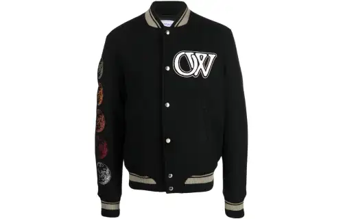 OFF-WHITE logo-appliqué bomber jacket