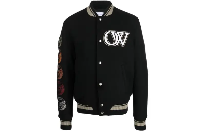 OFF-WHITE logo-appliqué bomber jacket