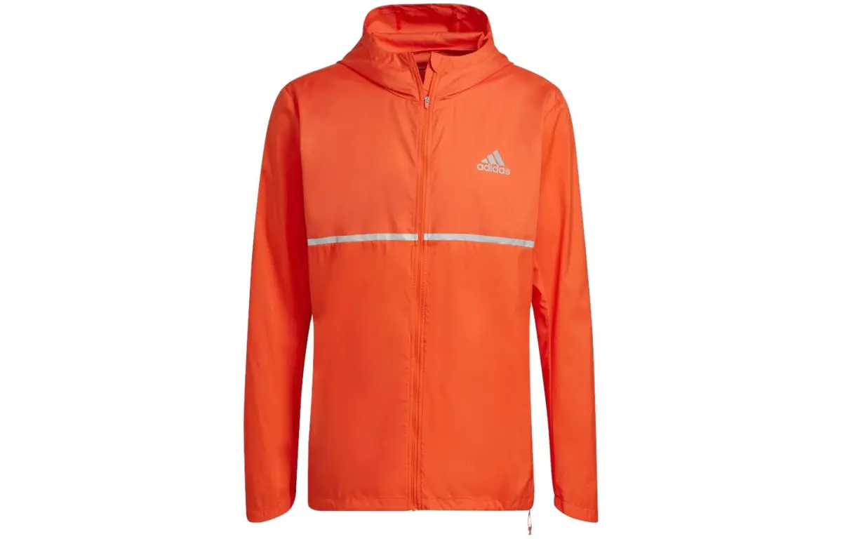 Adidas Jackets Men's Orange Hooded Moderate Straight Fit