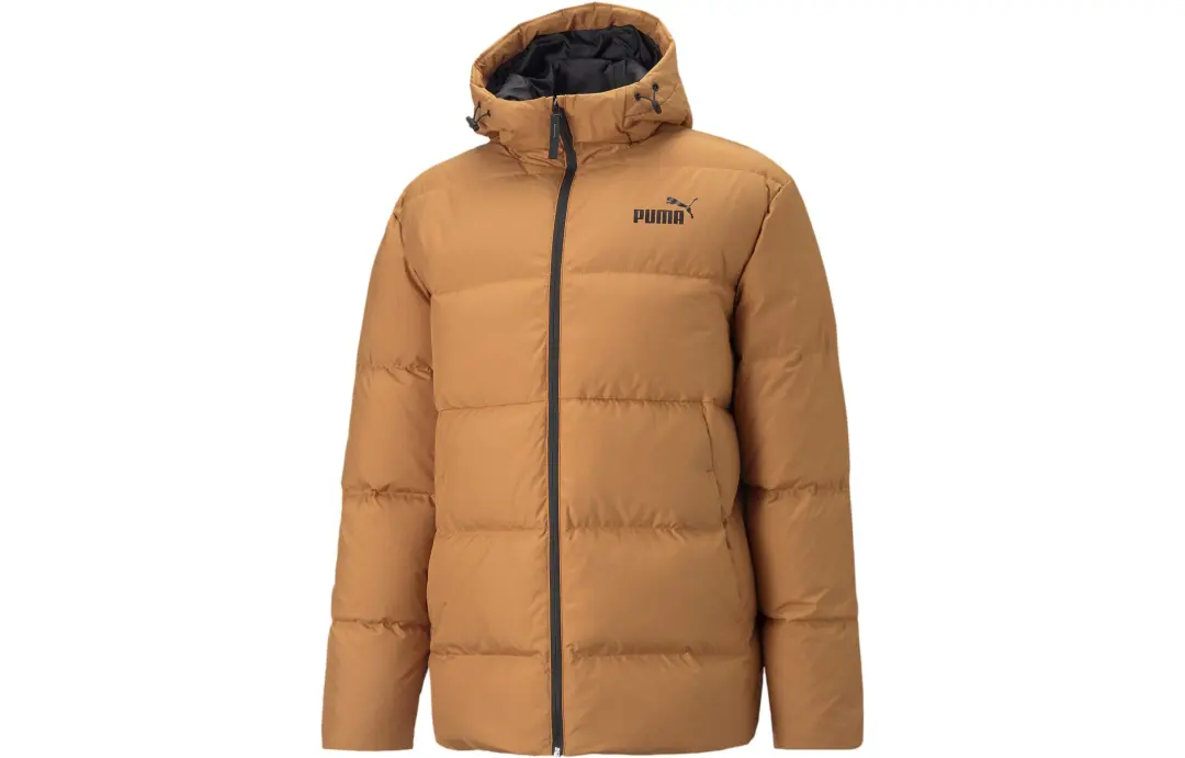 PUMA Down Jackets Men's Brown Hooded Moderate Other