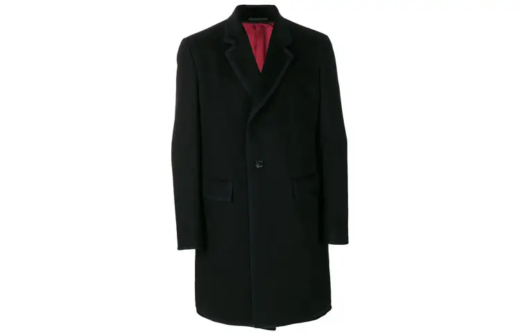 GUCCI Coats Men's Black Lapel Moderate Straight Fit