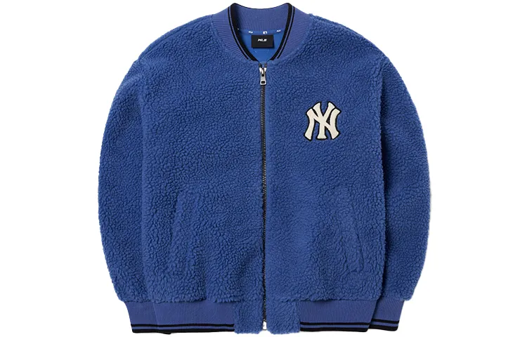 MLB New York Yankees Baseball Jackets Unisex Blue Baseball Collar Moderate