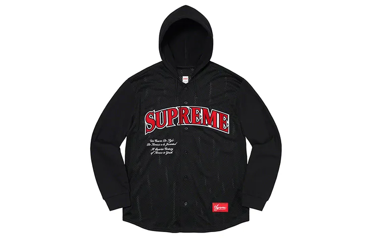 Supreme Mesh Hooded L/S Baseball Jersey