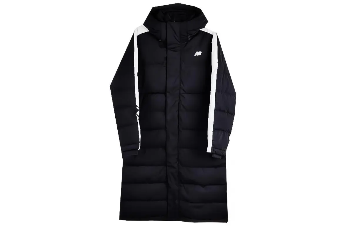 New Balance Down Jackets Men's Black Hooded Moderate Straight Fit