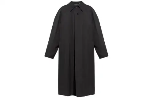 Balenciaga Coats Men's Black Lapel Moderate Straight Fit