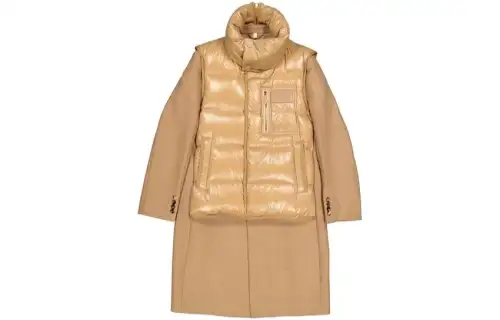 Burberry Coats Men's Camel Stand Collar Moderate Straight Fit