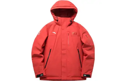 ANTA Down Jackets Men's Red Hooded Moderate