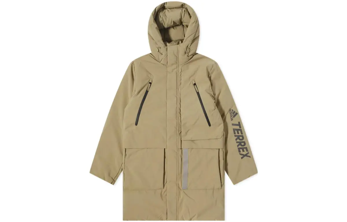Adidas Down Jackets Men's Apricot Hooded Moderate Other