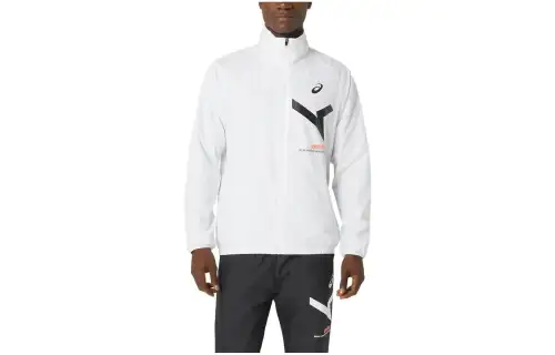 ASICS Jackets Men's White Stand Collar Moderate Other