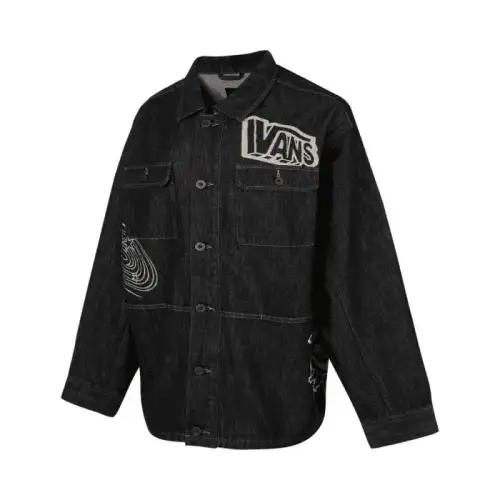 Vans Denim Jackets Men's Black Lapel Moderate Other