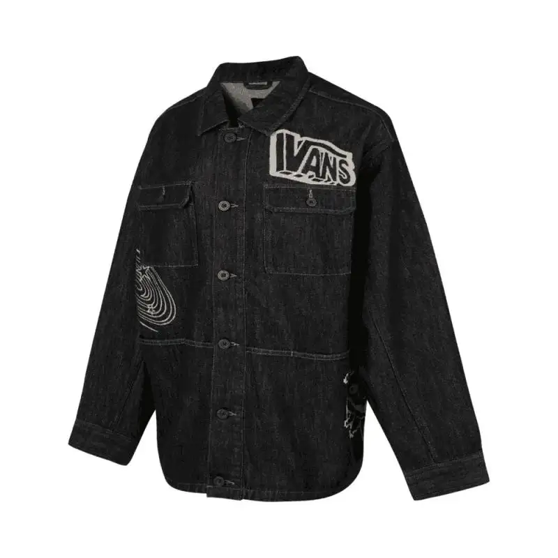 Vans Denim Jackets Men's Black Lapel Moderate Other