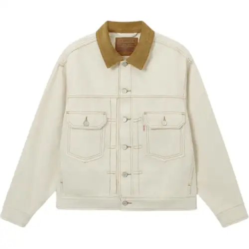 Corduroy comfortable denim beige jacket, loose fit