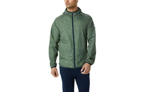 ASICS Jackets Men's Green Hooded Moderate Other
