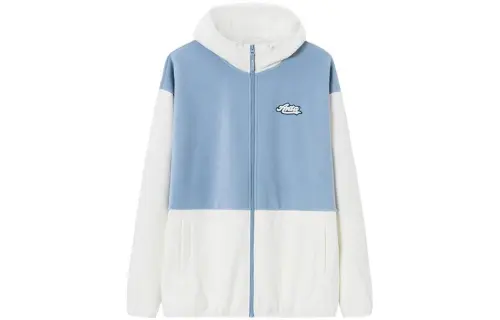 Anta Life Collection Velvet feel Coat Unisex Blue Gray/Vanilla White