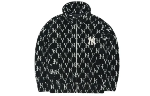 MLB Velvet Jackets Unisex Black Stand Collar Moderate
