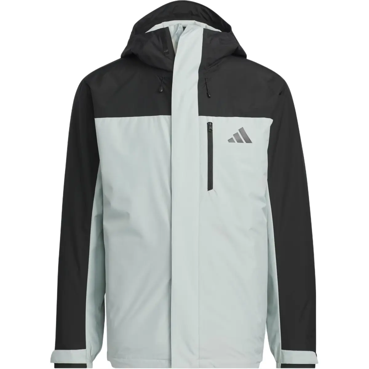 Adidas THREE IN ONE 3 in 1 Water Repellent Fleece Lined Casual Hooded Comfortable Jackets & Coats Unisex Texture Gray