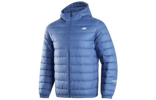 Skechers Down Jackets Men's River Bank Blue Hooded Moderate Other