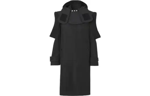 Burberry Coats Men's Black Hooded Moderate Straight Fit
