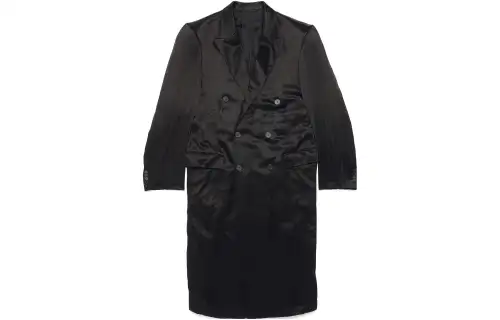 Balenciaga Coats Men's Black Suit Collar Moderate Straight Fit
