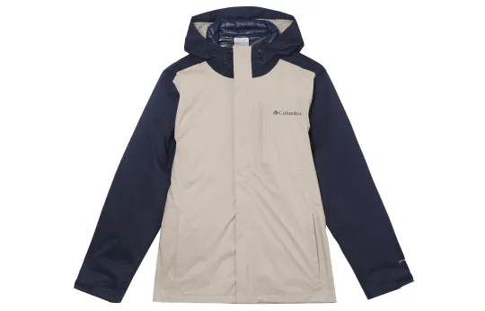 Columbia CABOT TRAIL Business/Casual Waterproof Thermal Heat Reflective Windbreaker Jacket Men's Beige Blue