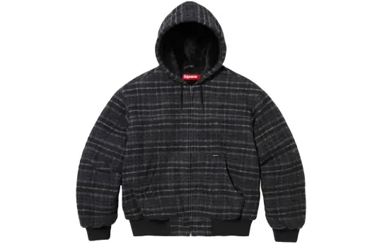 Supreme Plaid Wool Hooded Work Jacket