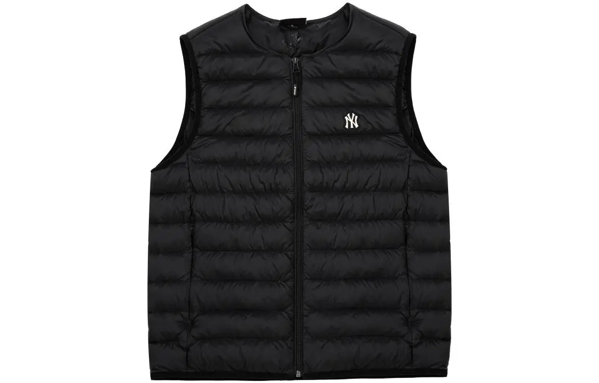 MLB New York Yankees Down Vests Unisex Black Crew Neck Moderate Other